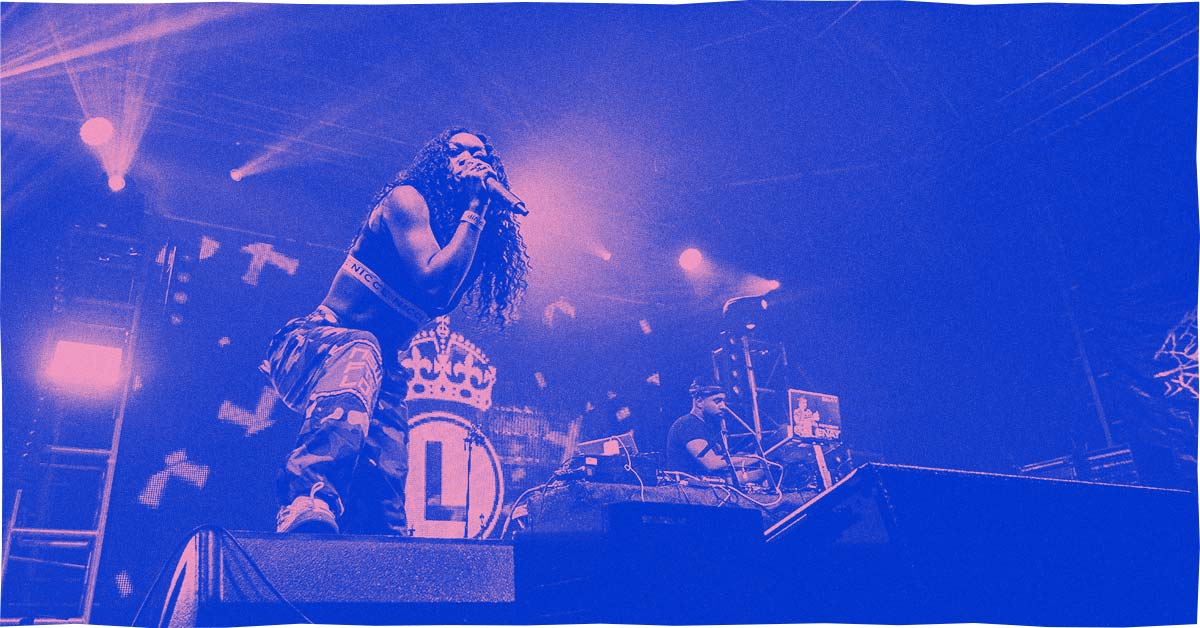 Lady Leshurr performing at Royal Holloway Students' Union Summer Ball 2019