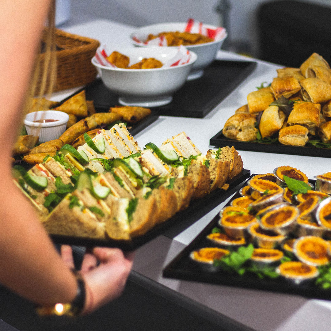 A selection of buffet food