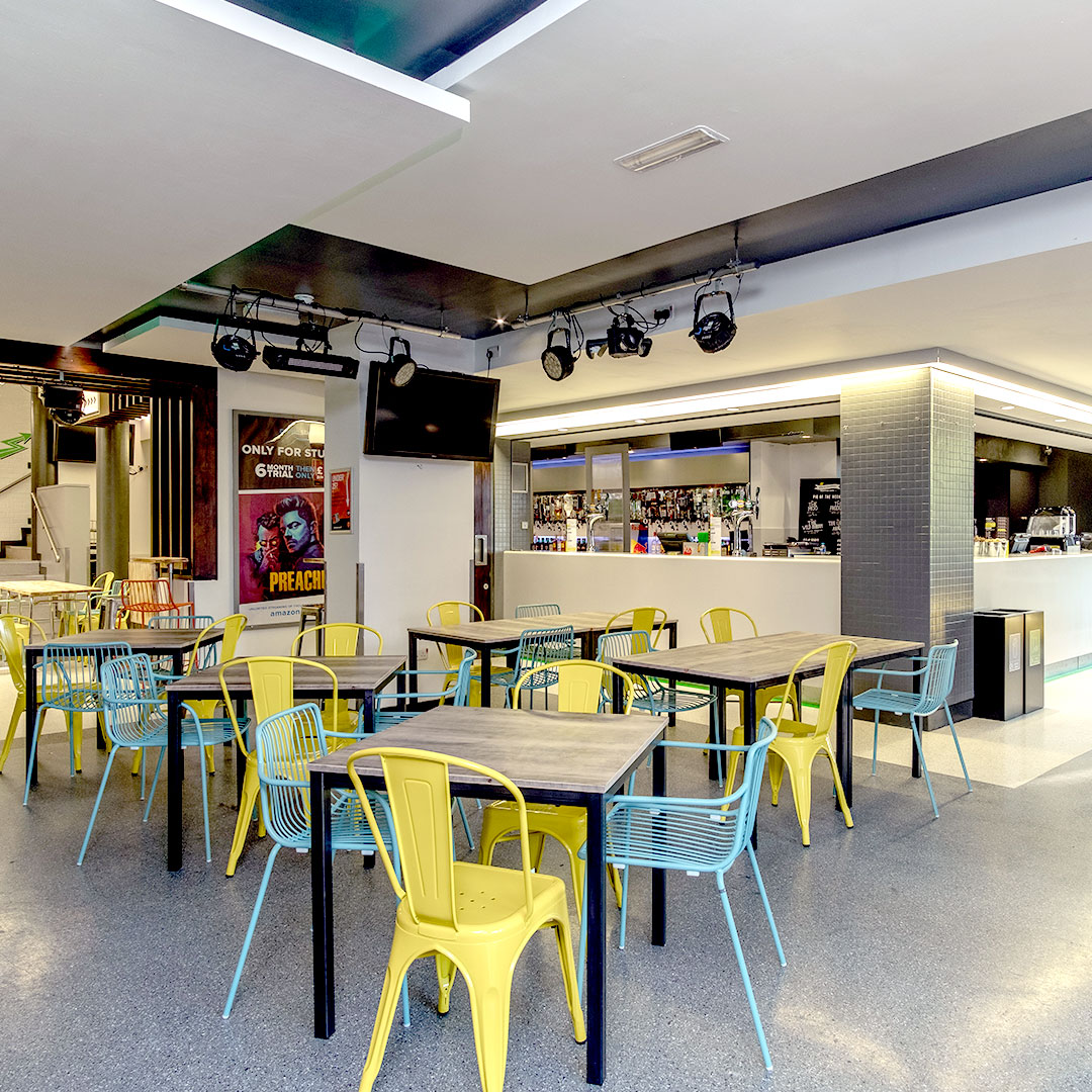 Tommy's Kitchen set up with chairs and tables