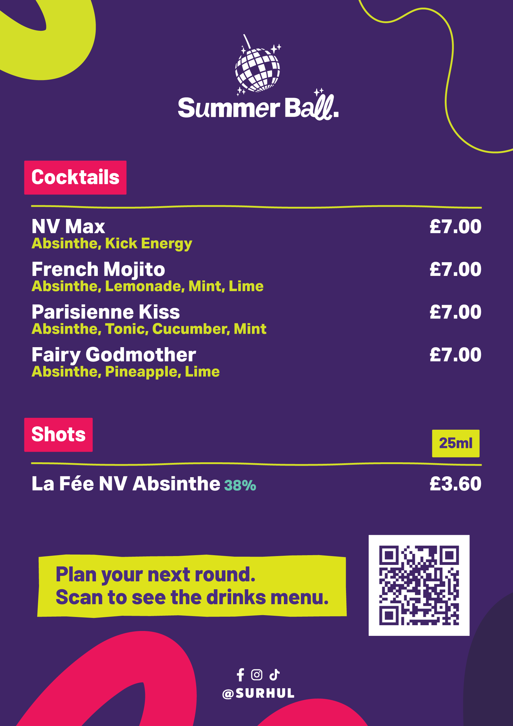 Festival Bar Main Menu