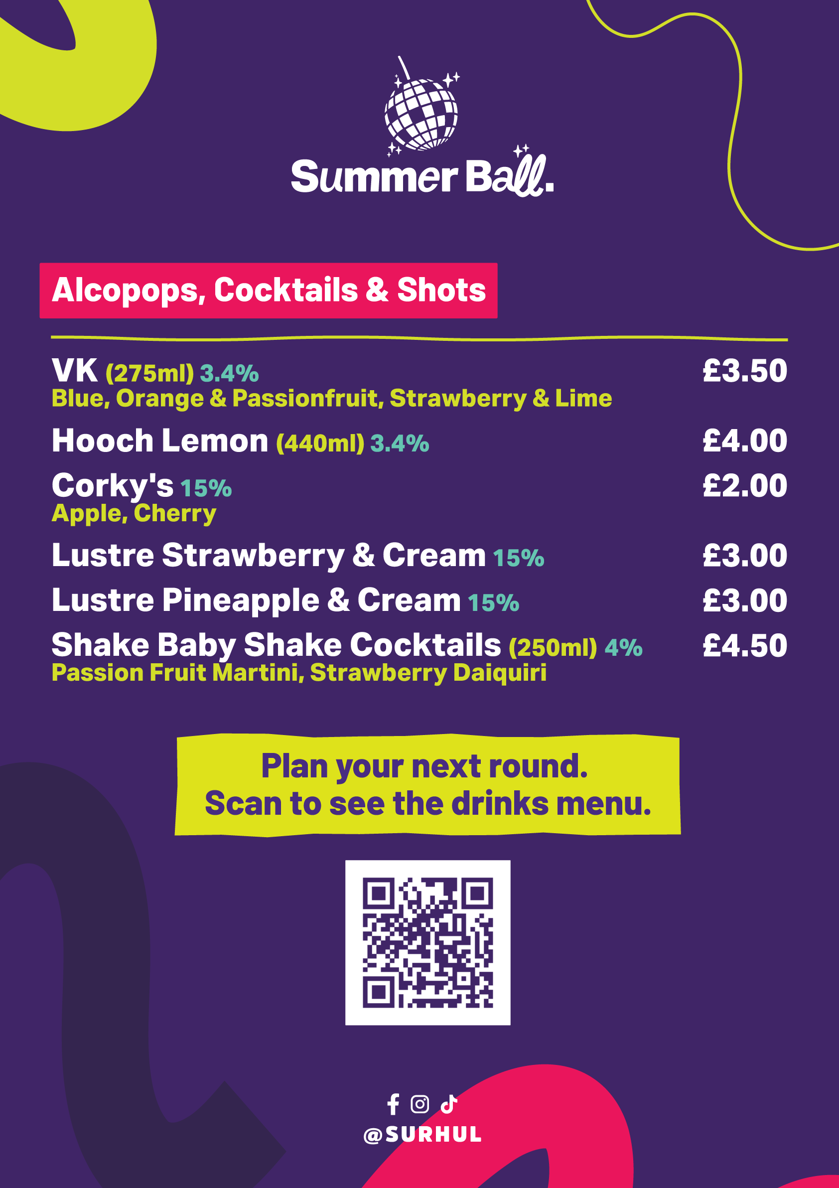 Festival Bar Main Menu