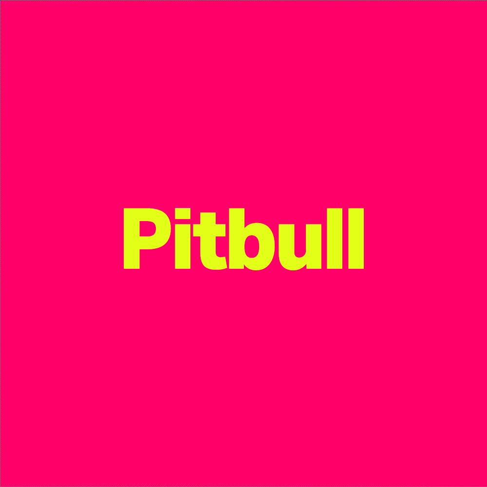 Pitbull Tribute, in black and white with green accents