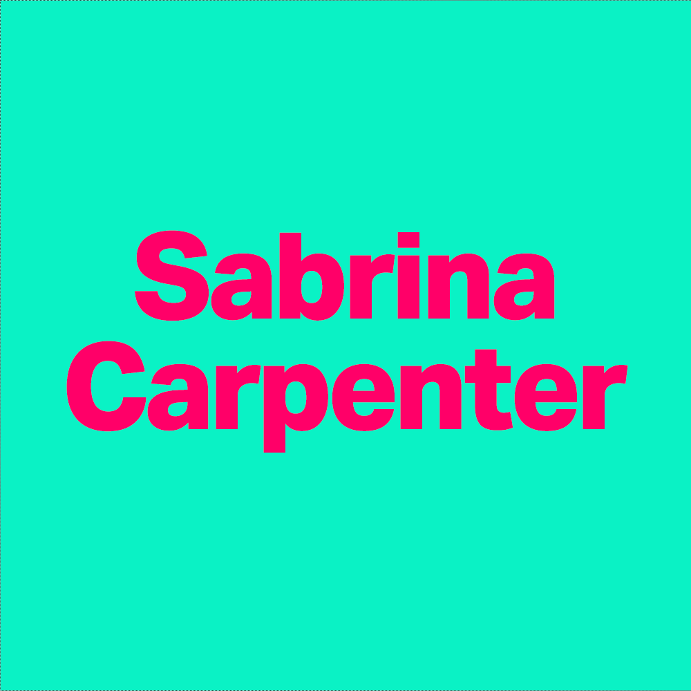 Sabrina Carpenter Tribute, in black and white with green accents