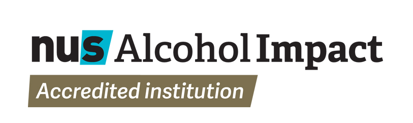 Image of NUS Alcohol Impact logo with accredited institution listed underneath