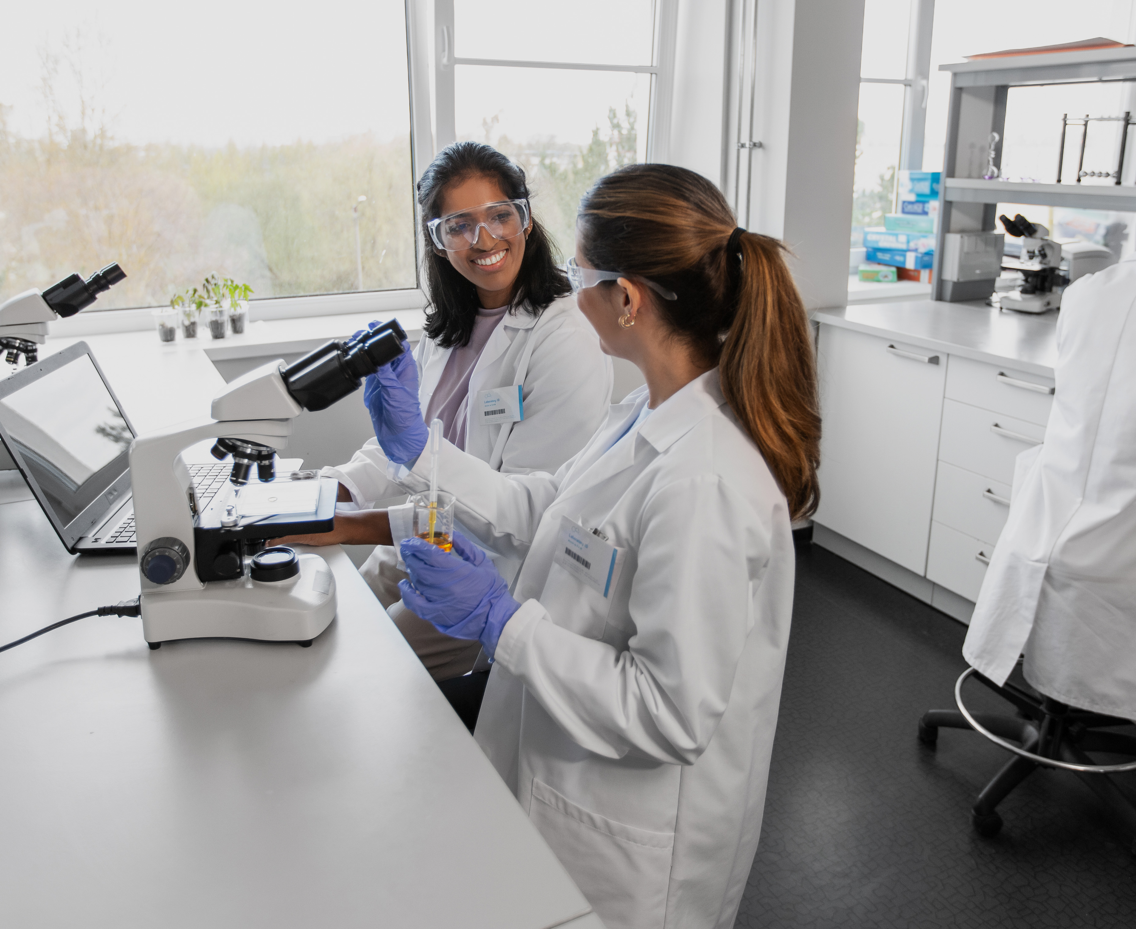 Students working in a science laboratory