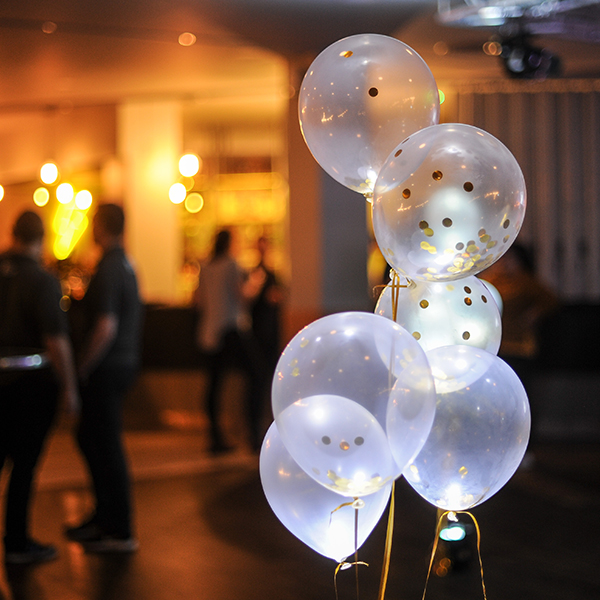 Photo of balloons at the SU Elections results night