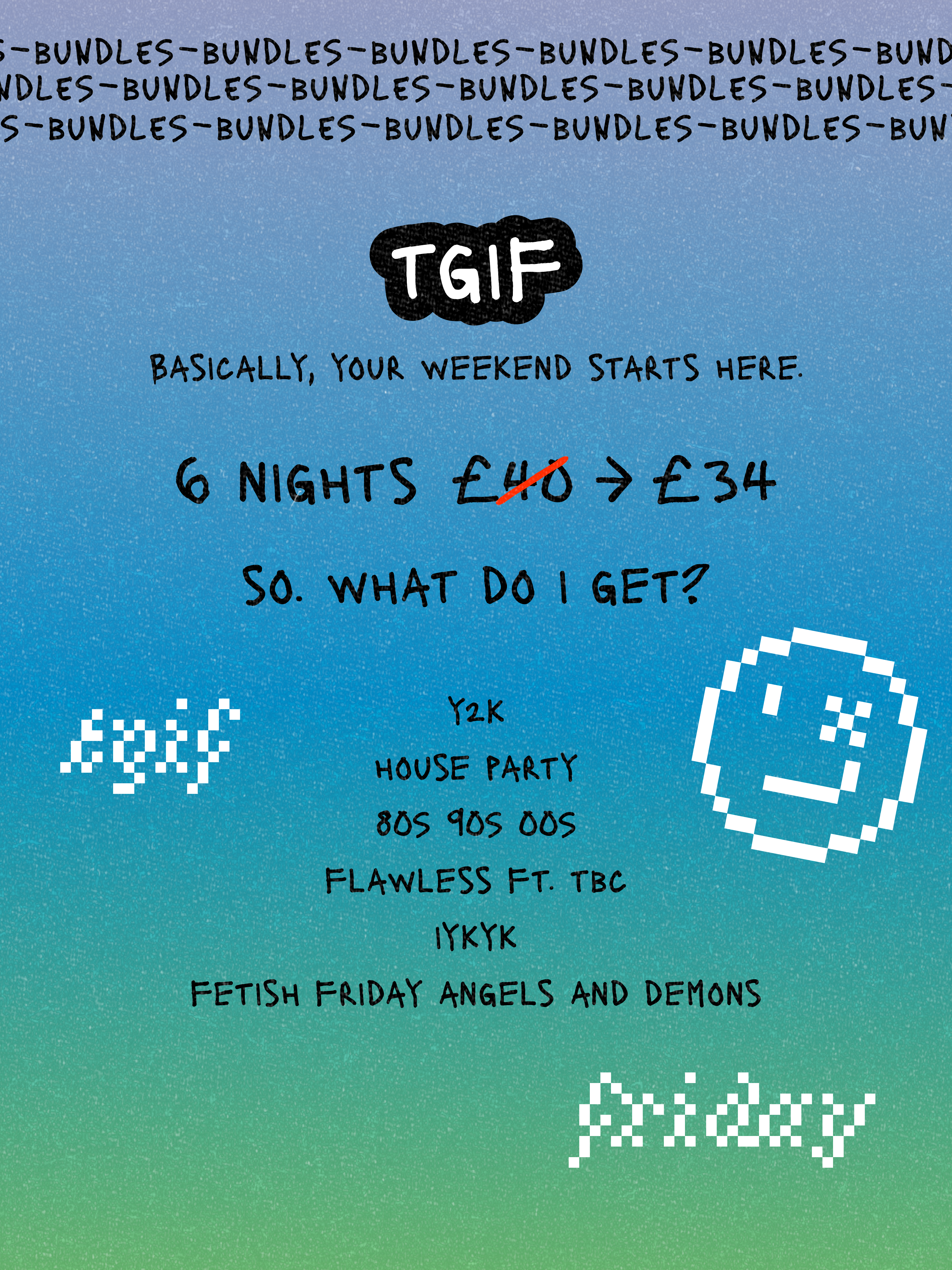 TGIF bundle, 6 nights, £34